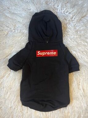 New Dog Black Hoodie shirt with Red Logo, size large